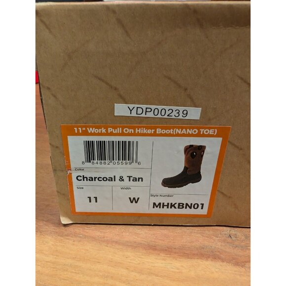 Twisted X Mens 11" Pull On Hiker Boot Nano Toe charcoal & tan New size 11 - Picture 7 of 9